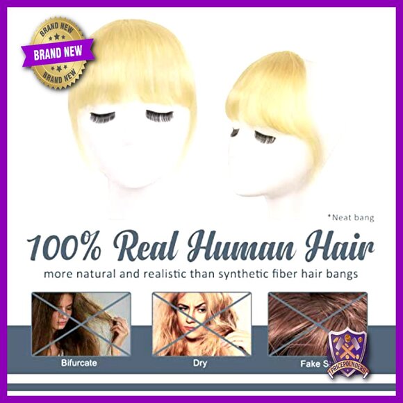 Human Hair Clip-In Bangs with Body Wave Headband Wig, Reusable main image 4